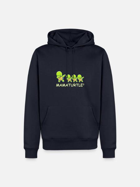 Schwanger werdene Mutter Drillinge Schildkröte - Männer Premium Bio Hoodie - Navy