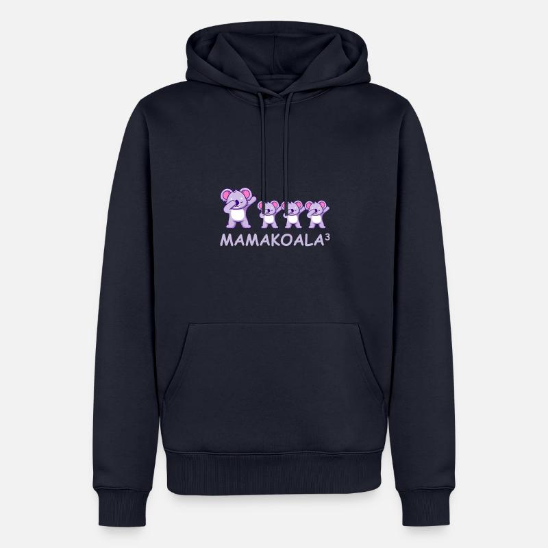 Schwanger werdene Mutter Drillinge Koala - Männer Premium Bio Hoodie - Navy
