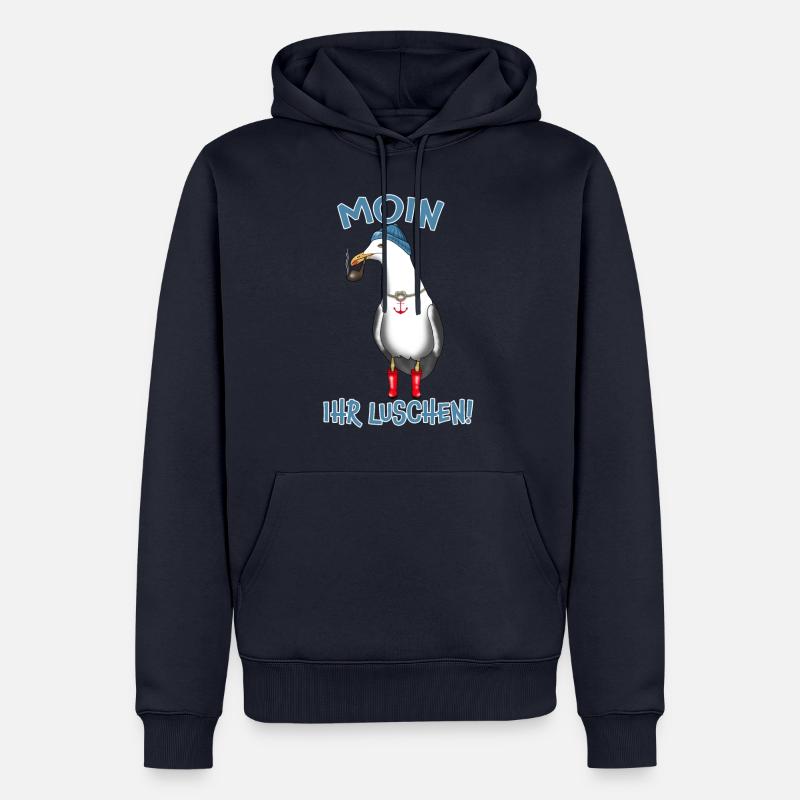 Mouette MOINEZ VOTRE LUSH! - Sweat à capuche Premium bio Homme - bleu marine