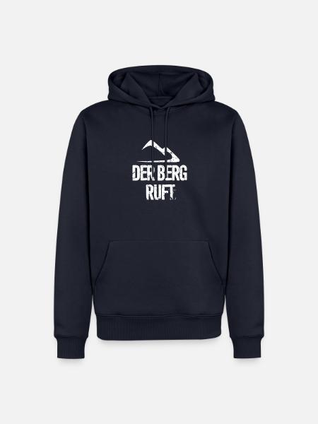Der Berg ruft / Wandern / Wanderung / Berge - Männer Premium Bio Hoodie - Navy