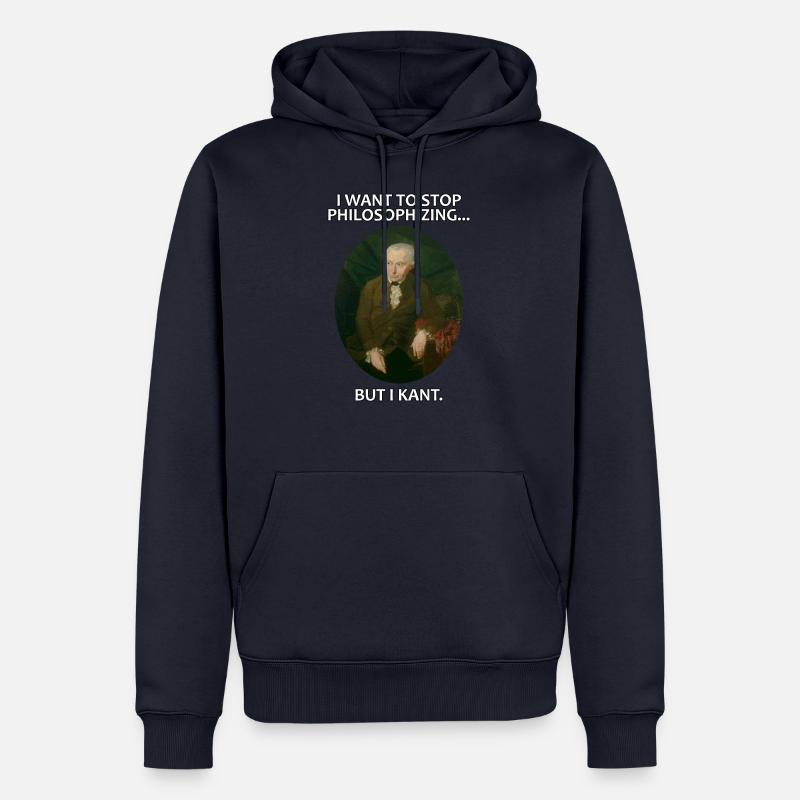 Kant arrête de philosopher - Sweat à capuche Premium bio Homme - bleu marine
