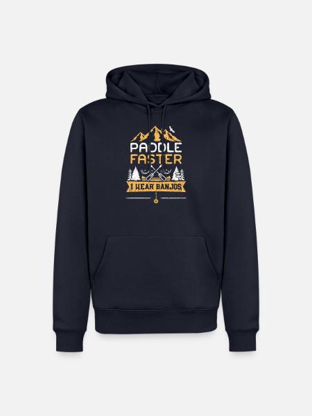 Paddle Faster I Hear Banjos - Camping - Männer Premium Bio Hoodie - Navy