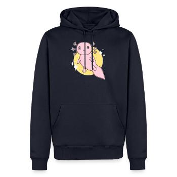 Axolotl - Sweat à capuche Premium bio Homme - bleu marine - Devant - Nico (187cm)