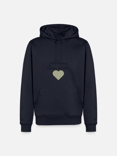Willkommen kleines Wunder Aufdruck - Männer Premium Bio Hoodie - Navy