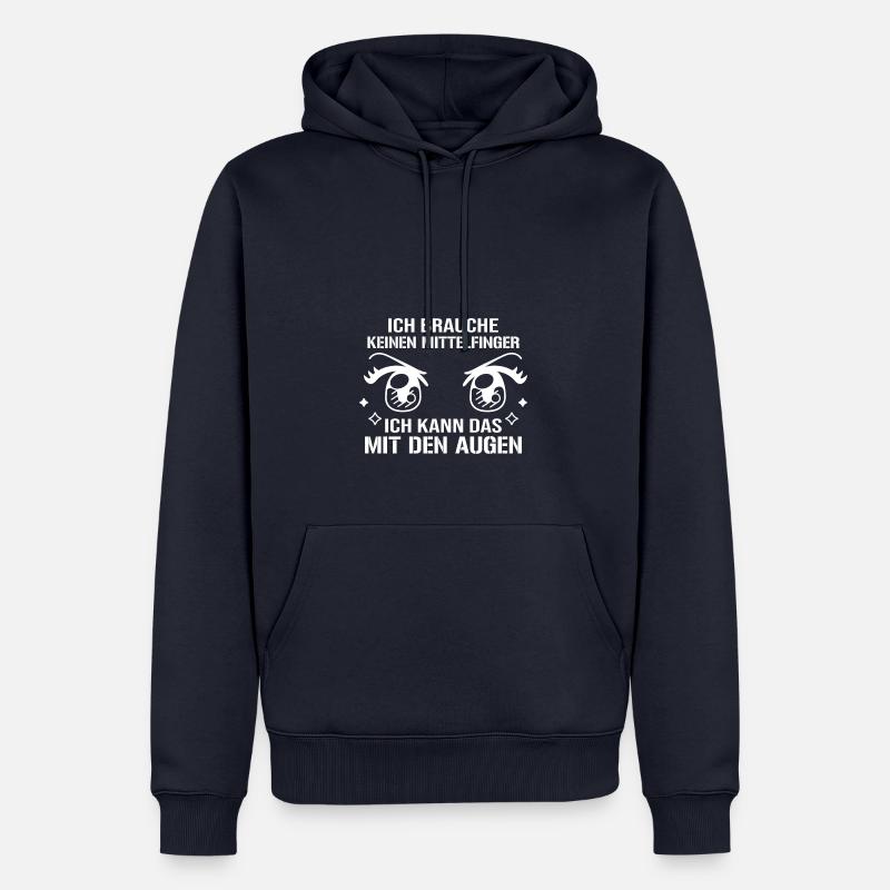 Mittelfinger Augen - Spruch Statement Sarkasmus - Männer Premium Bio Hoodie - Navy