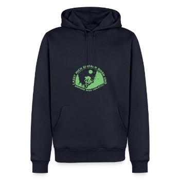 Lasst mich biken! - Mountainbiker Mountainbike - Männer Premium Bio Hoodie - Navy - Vorne - Nico (187cm)
