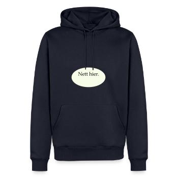 Nett hier Blanko Vorlage - Männer Premium Bio Hoodie - Navy - Vorne - Nico (187cm)