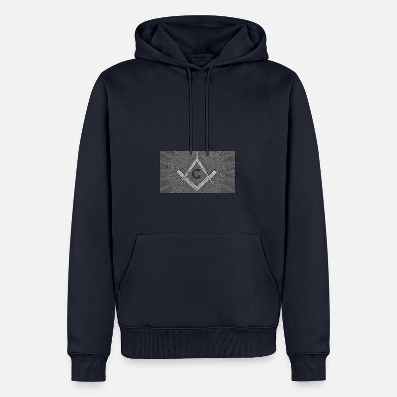 Masonic, Schwarz-Weiß-Mosaik. - Männer Premium Bio Hoodie - Navy