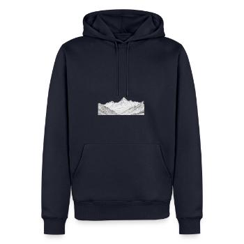 Berg Bergpanorama Alpen - Männer Premium Bio Hoodie - Navy - Vorne - Nico (187cm)