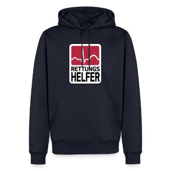Rettungshelfer - Männer Premium Bio Hoodie - Navy - Vorne - Nico (187cm)