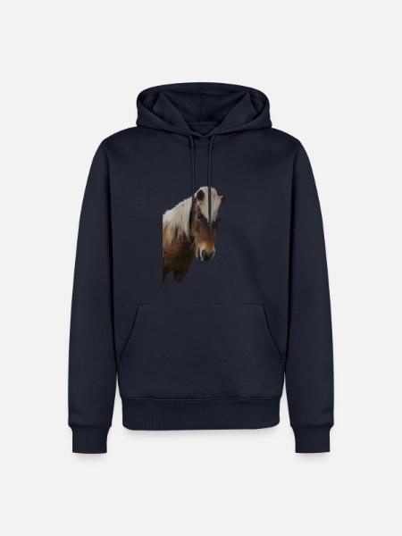 Pferde T-shirt Geschenk Reiter - Männer Premium Bio Hoodie - Navy