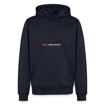 Mettfahrzentrale Hackfleisch Hackepeter Fleisch - Männer Premium Bio Hoodie - Navy - Vorne - Nico (187cm)