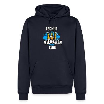 graffiti , illustration , bière délicieuse, club - Sweat à capuche Premium bio Homme - bleu marine - Devant - Nico (187cm)
