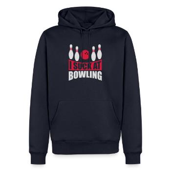 Je suis nul au bowling - Sweat à capuche Premium bio Homme - bleu marine - Devant - Nico (187cm)