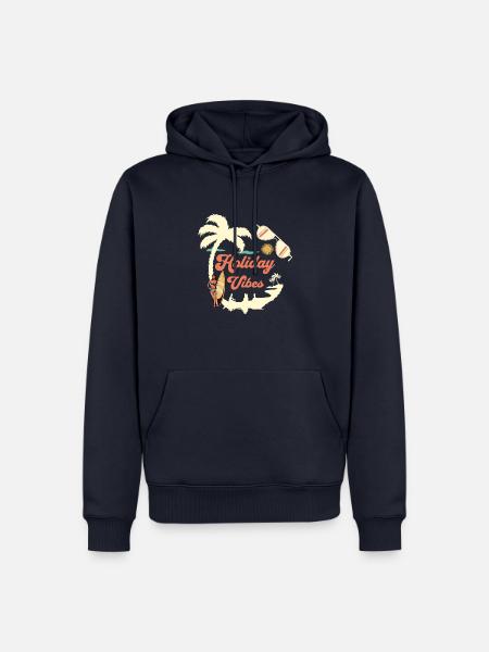 Holiday Vibes Old School Retro - Männer Premium Bio Hoodie - Navy