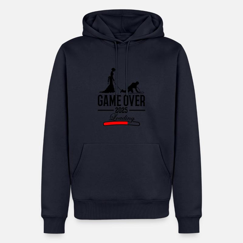 Hochzeit Loading 2025 Game Over - Männer Premium Bio Hoodie - Navy