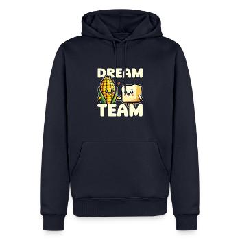 Kawaii Mais und Butter Dream Team Food Liebhaber - Männer Premium Bio Hoodie - Navy - Vorne - Nico (187cm)
