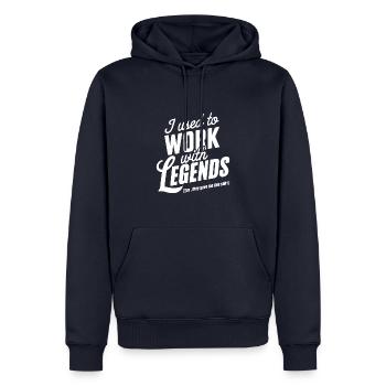 I used to work with legends Retirment Present Cowo - Men’s Premium Organic Hoodie - navy - Front - Nico (187cm)
