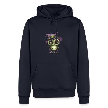 Eule Halloween Comic Lustig - Männer Premium Bio Hoodie - Navy - Vorne - Nico (187cm)