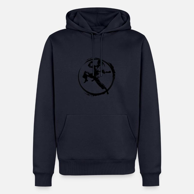 Karaté Sport Fighter - Sweat à capuche Premium bio Homme - bleu marine