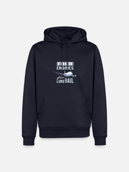 A380 4 Triebwerke für die Langstrecke - Männer Premium Bio Hoodie - Navy
