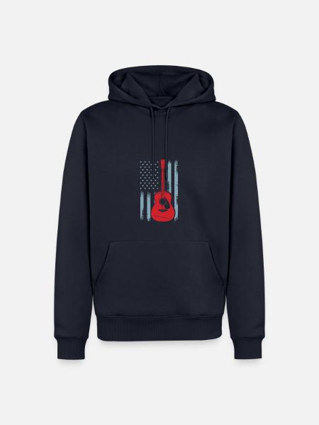 USA Flag Guitar | Guitar - Männer Premium Bio Hoodie - Navy