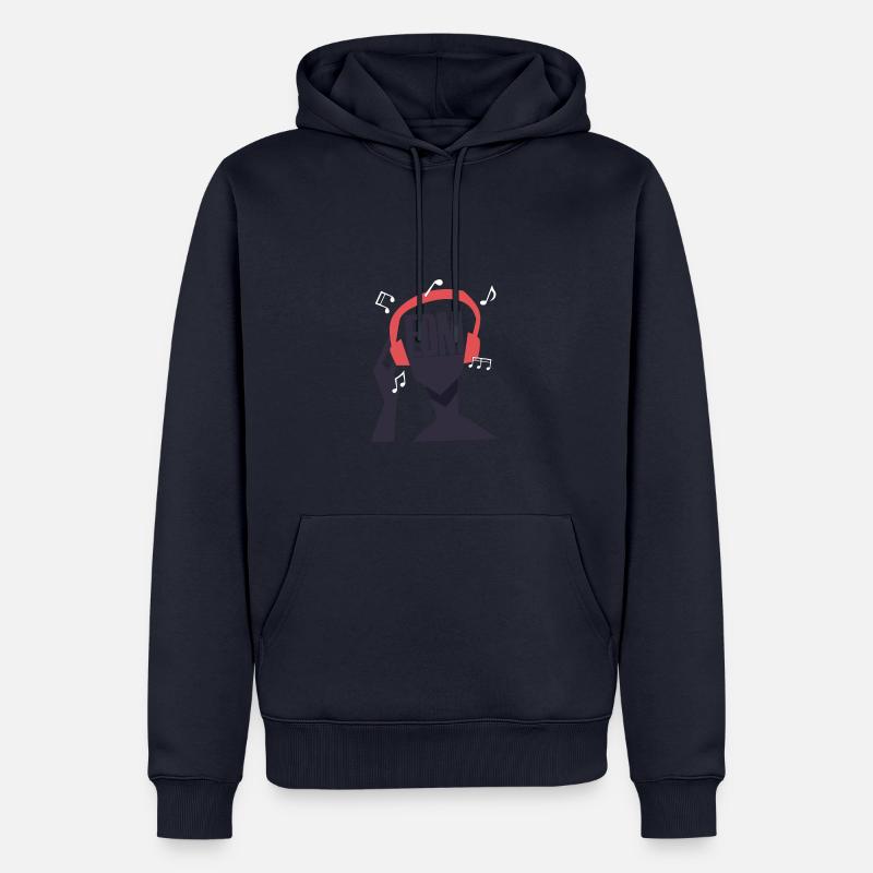 Mes écouteurs ne lisent que l’EDM - Sweat à capuche Premium bio Homme - bleu marine