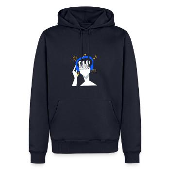 My headphones only play old school - Men’s Premium Organic Hoodie - navy - Front - Nico (187cm)