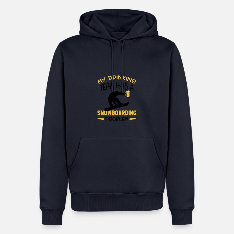 Mein Trinker-Team hat ein Snowboarding-Problem - Männer Premium Bio Hoodie - Navy