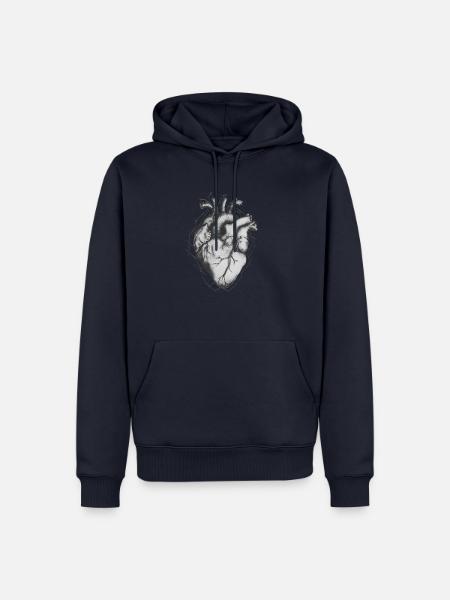 Anatomic Heart Original Drawing - Männer Premium Bio Hoodie - Navy