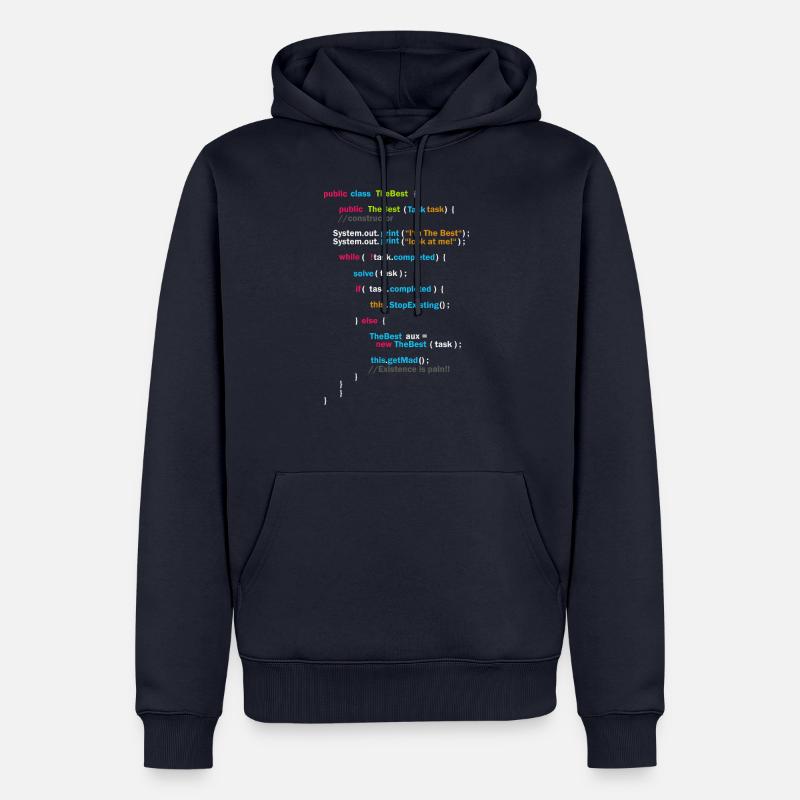 Code du programme - The Best | Code - Sweat à capuche Premium bio Homme - bleu marine