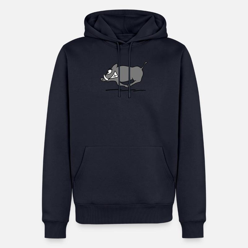 sanglier en cours d'exécution - Sweat à capuche Premium bio Homme - bleu marine