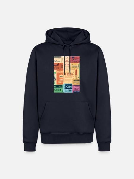 Old Tickets - Männer Premium Bio Hoodie - Navy