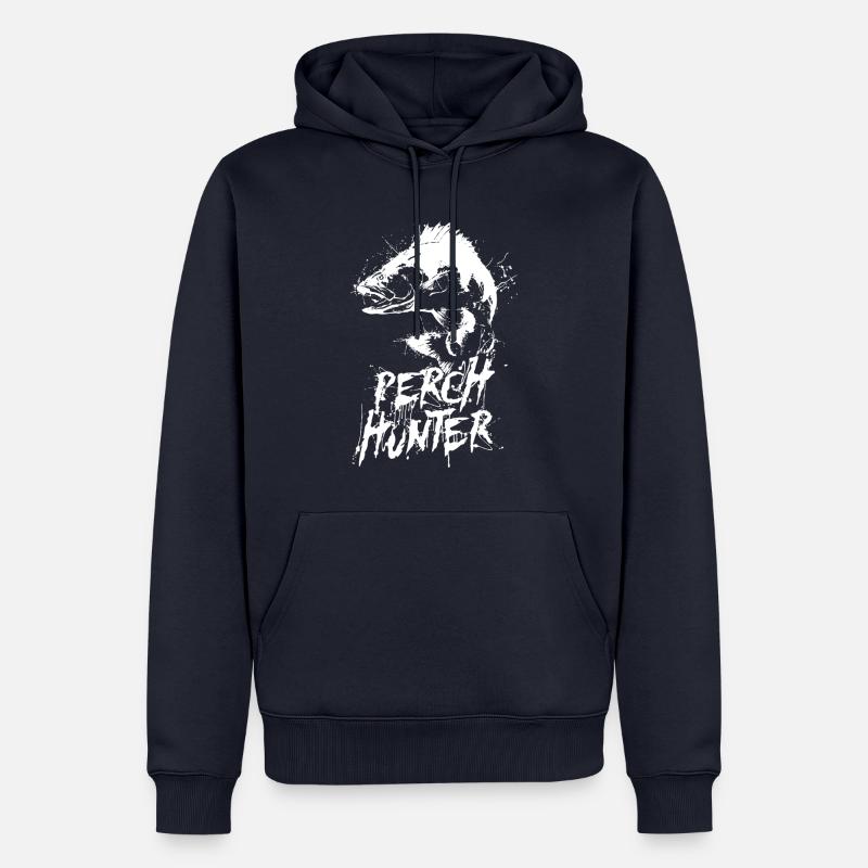 Chasseur de perches Barsch Pêcheur Jäger - Sweat à capuche Premium bio Homme - bleu marine