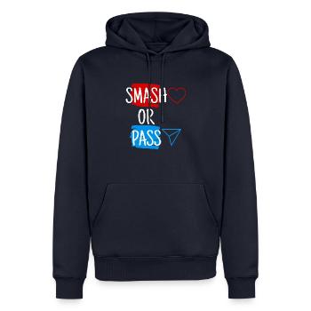 Smash or Pass - Männer Premium Bio Hoodie - Navy - Vorne - Nico (187cm)