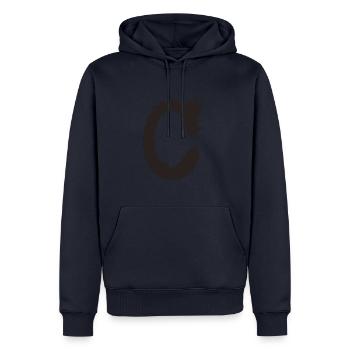 C - Männer Premium Bio Hoodie - Navy - Vorne - Nico (187cm)