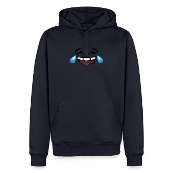 Tränen vor Lachen lustiges Gesichts Symbol - Männer Premium Bio Hoodie - Navy - Vorne - Nico (187cm)