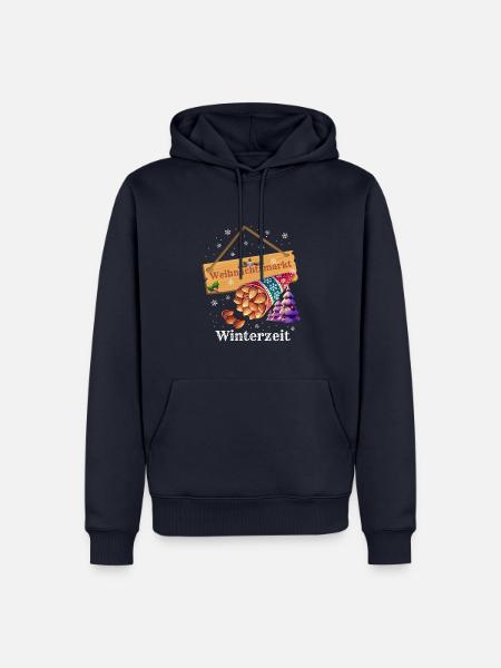 Weihnachtsmarkt - Winterzeit - Männer Premium Bio Hoodie - Navy