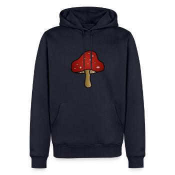 Pilz - Herbst - Männer Premium Bio Hoodie - Navy - Vorne - Nico (187cm)