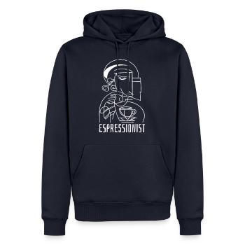 Espressionist - Espresso - Coffee Drink - Men’s Premium Organic Hoodie - navy - Front - Nico (187cm)