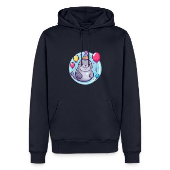 phoque animal anniversaire bébé - Sweat à capuche Premium bio Homme - bleu marine - Devant - Nico (187cm)