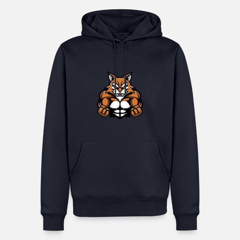Katze Muskeln Workout - Männer Premium Bio Hoodie - Navy