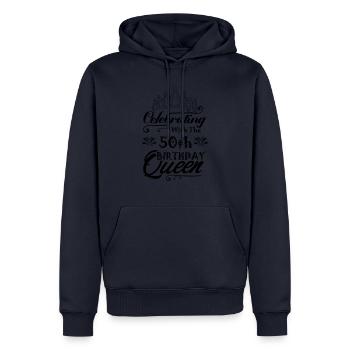 Celebrating With The 50th Birthday Queen - Men’s Premium Organic Hoodie - navy - Front - Nico (187cm)