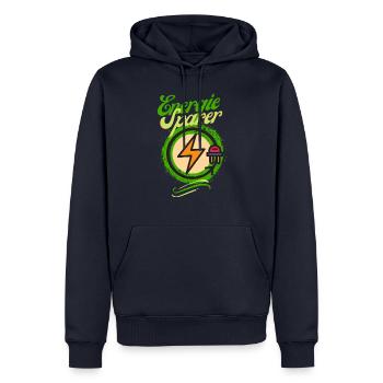 Energie Sparer Statement Design - Save Energy! - Männer Premium Bio Hoodie - Navy - Vorne - Nico (187cm)