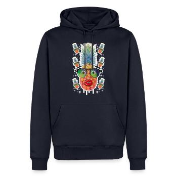 06 Crazy Pineapple in Love Sunglasses funny - Männer Premium Bio Hoodie - Navy - Vorne - Nico (187cm)