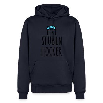 Zuhause Sprüche home office - Männer Premium Bio Hoodie - Navy - Vorne - Nico (187cm)
