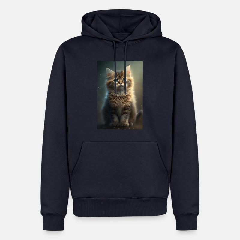 Chat - Sweat à capuche Premium bio Homme - bleu marine
