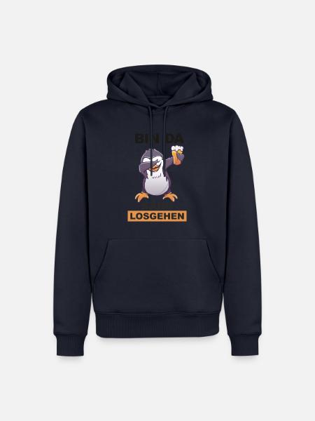Dabbing Pinguin saufen Trinkspruch - Männer Premium Bio Hoodie - Navy