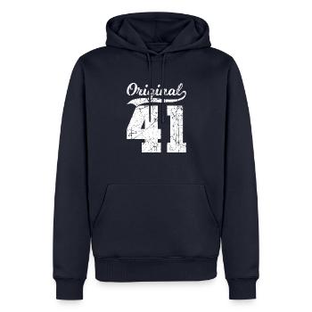 41 Original 83 Jahren Mann Frau Geburtstag - Männer Premium Bio Hoodie - Navy - Vorne - Nico (187cm)