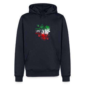 woman life freedom, schmetterlinge,iran,flagge - Männer Premium Bio Hoodie - Navy - Vorne - Nico (187cm)